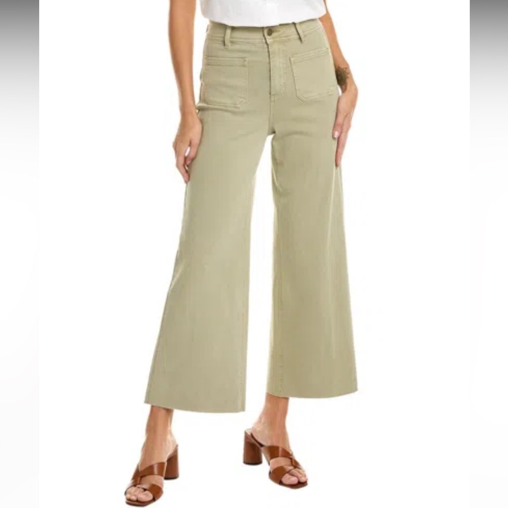 OAT New York Sage green cotton stretch wide leg crop pants - size 10 NWOT